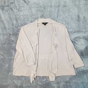 Simply Vera Wang Open Front Waterfall Collar Quarter Length Sleeve Cardigan